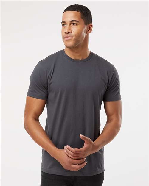LAT 6901 Unisex Fine Jersey Tee - Slate - model front