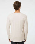 LAT 6918 Unisex Fine Jersey Long Sleeve Tee - Natural Heather - model back