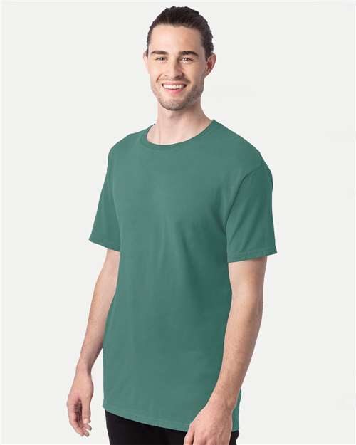 Hanes GDH100 Men's Garment-Dyed T-Shirt - Cactus - model side