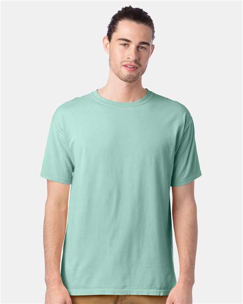 Hanes GDH100 Men's Garment-Dyed T-Shirt - Honeydew - model front
