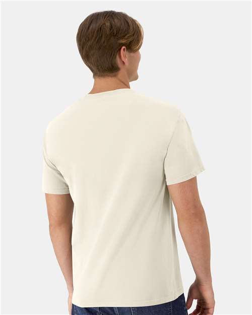 Hanes GDH100 Men's Garment-Dyed T-Shirt - Parchment - model back
