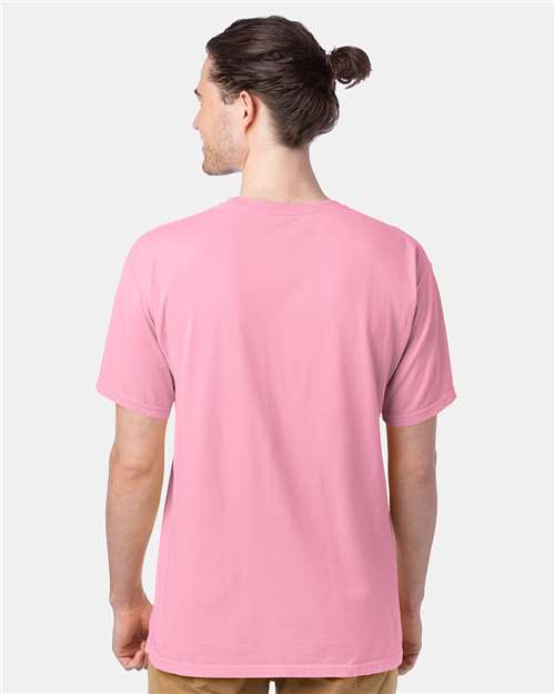 Hanes GDH100 Men's Garment-Dyed T-Shirt - Cotton Candy - model back