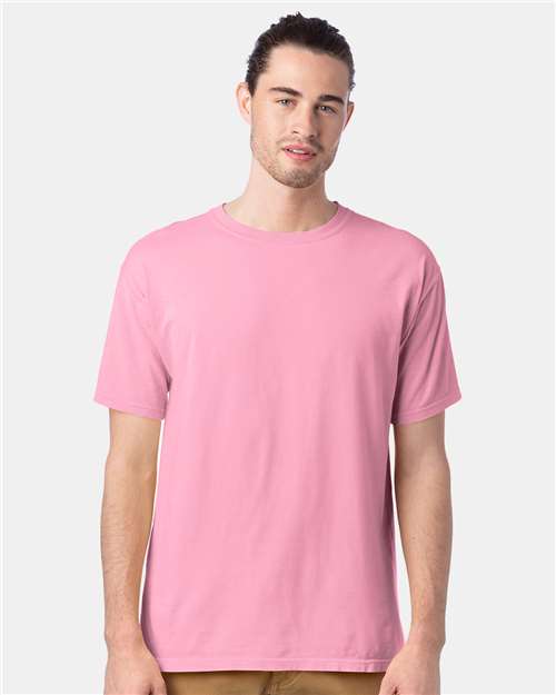 Hanes GDH100 Men's Garment-Dyed T-Shirt - Cotton Candy - model front
