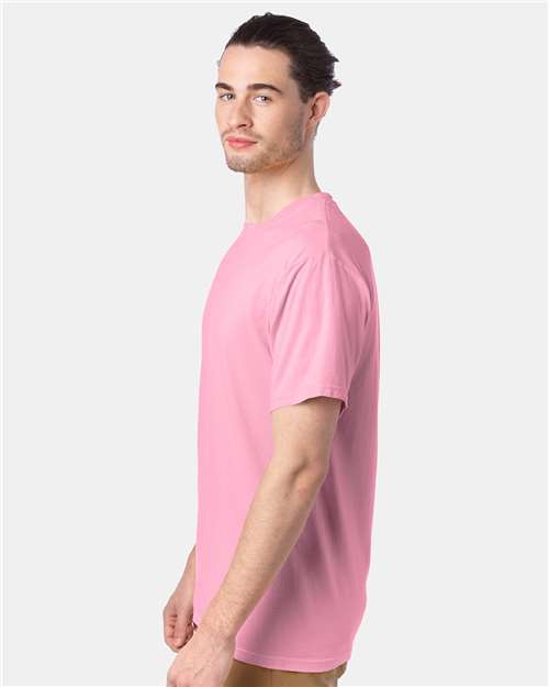 Hanes GDH100 Men's Garment-Dyed T-Shirt - Cotton Candy - model side