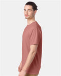 Hanes GDH100 Men's Garment-Dyed T-Shirt - Mauve - model side