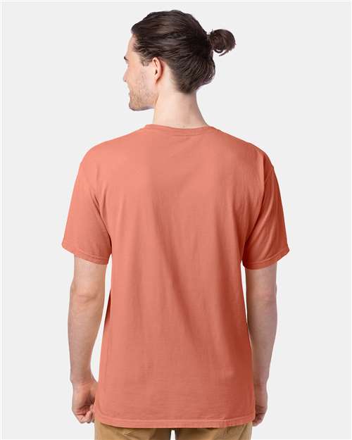 Hanes GDH100 Men's Garment-Dyed T-Shirt - Clay - model back