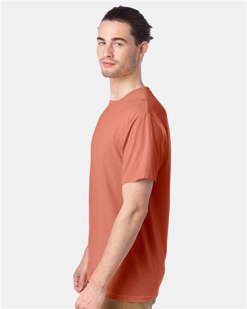 Hanes GDH100 Men's Garment-Dyed T-Shirt - Clay - model side