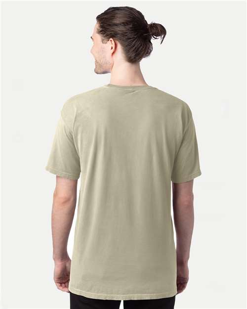 Hanes GDH100 Men's Garment-Dyed T-Shirt - Faded Fatigue - model back