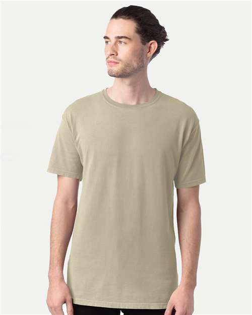 Hanes GDH100 Men's Garment-Dyed T-Shirt - Faded Fatigue - model front