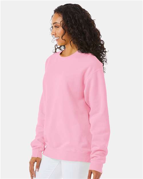 Hanes GDH400 Unisex Garment-Dyed Crewneck Sweatshirt - Cotton Candy - model side