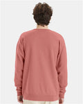 Hanes GDH400 Unisex Garment-Dyed Crewneck Sweatshirt - Mauve - model back