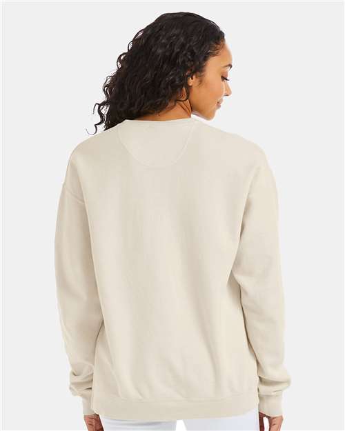 Hanes GDH400 Unisex Garment-Dyed Crewneck Sweatshirt - Parchment - model back