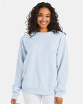 Hanes GDH400 Unisex Garment-Dyed Crewneck Sweatshirt - Soothing Blue - model front