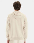 Hanes GDH450 Unisex Garment-Dyed Hooded Sweatshirt - Parchment - model back
