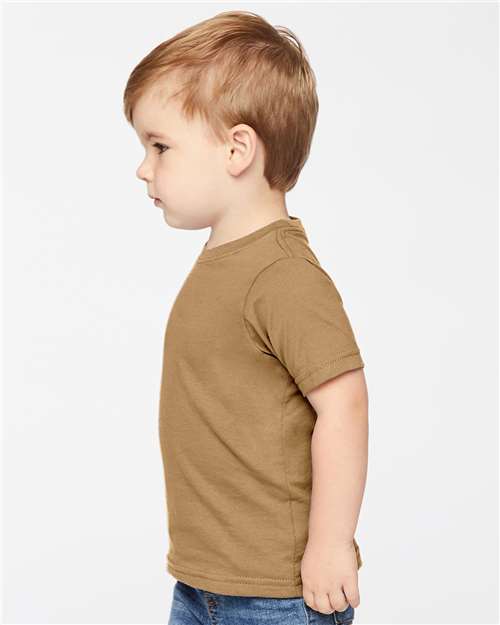 Rabbit Skins 3321 Toddler Fine Jersey Tee - Coyote Brown - model side