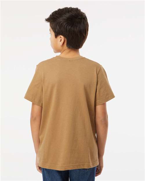 LAT 6101 Youth Fine Jersey Tee - Coyote Brown - model back