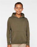 LAT 2296 Youth Hoodie Sweatshirt - Military Green - model front