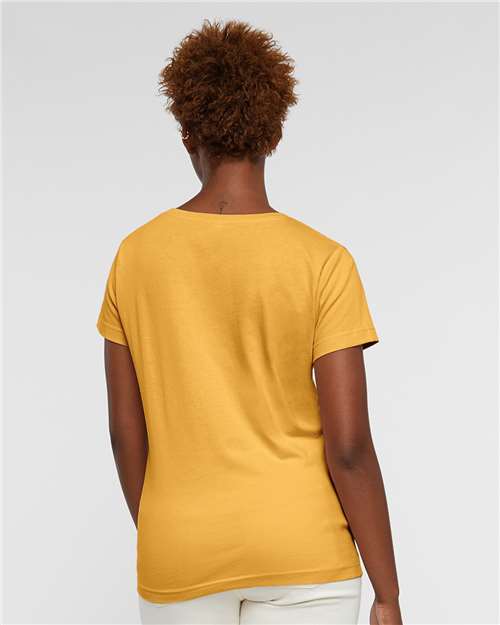 LAT 3516 Women's Fine Jersey Tee - Mustard - model back