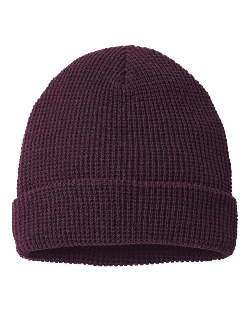 Richardson 146R Waffle Cuffed Beanie - Burgundy - back