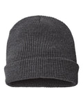 Richardson 146R Waffle Cuffed Beanie - Heather Charcoal - front