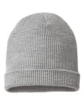 Richardson 146R Waffle Cuffed Beanie - Heather Grey - front