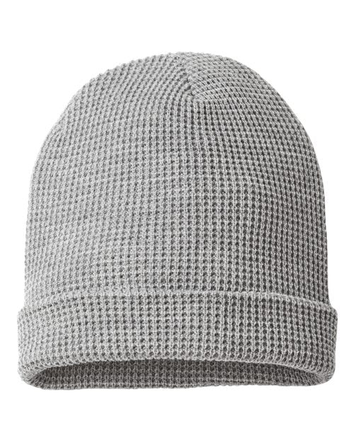 Richardson 146R Waffle Cuffed Beanie - Heather Grey - front