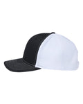 Richardson 112PL 112+ R-Flex Adjustable Trucker Cap - Black/ White - side