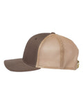 Richardson 112PL 112+ R-Flex Adjustable Trucker Cap - Brown/ Khaki - side