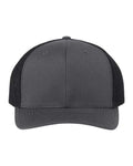 Richardson 112PL 112+ R-Flex Adjustable Trucker Cap - Charcoal/ Black - front