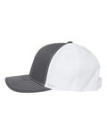 Richardson 112PL 112+ R-Flex Adjustable Trucker Cap - Charcoal/ White - side