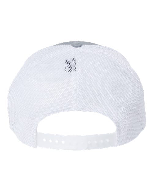 Richardson 112PL 112+ R-Flex Adjustable Trucker Cap - Heather Grey/ White - back