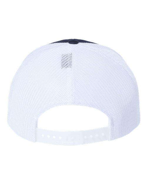 Richardson 112PL 112+ R-Flex Adjustable Trucker Cap - Navy/ White - back
