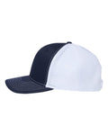 Richardson 112PL 112+ R-Flex Adjustable Trucker Cap - Navy/ White - side