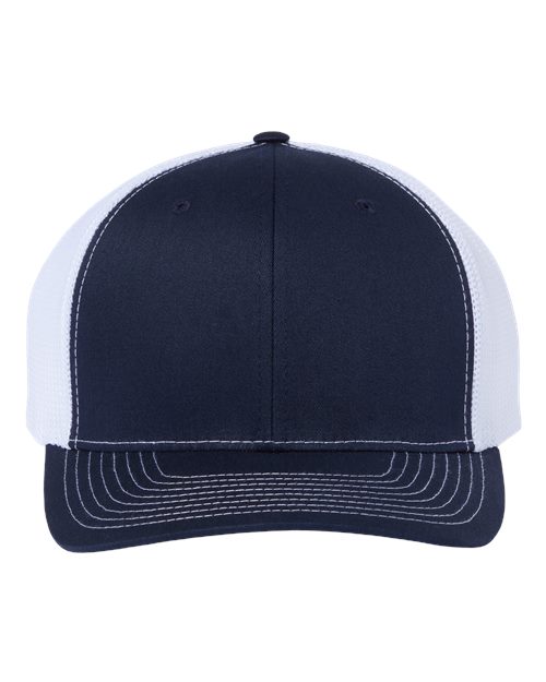 Richardson 112PL 112+ R-Flex Adjustable Trucker Cap - Navy/ White - front