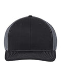 Richardson 112PL 112+ R-Flex Adjustable Trucker Cap - Black/ Graphite - front