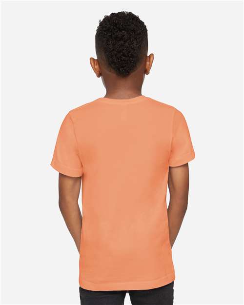 LAT 6101 Youth Fine Jersey Tee - Sunset - model back