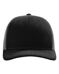 Richardson 112RE Sustainable Trucker Cap - Black/ Charcoal - front