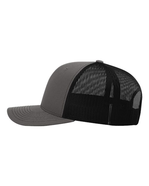 Richardson 112RE Sustainable Trucker Cap - Charcoal/ Black - side
