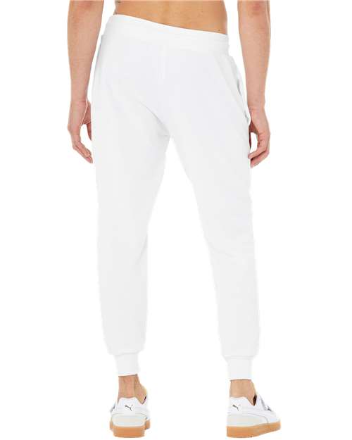 Bella + Canvas 3727 Sponge Fleece Joggers - White - back