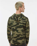 J America 8871 Triblend Fleece Hooded Sweatshirt - Camo Triblend - model back