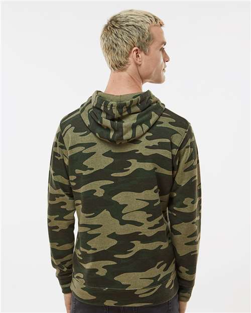J America 8871 Triblend Fleece Hooded Sweatshirt - Camo Triblend - model back