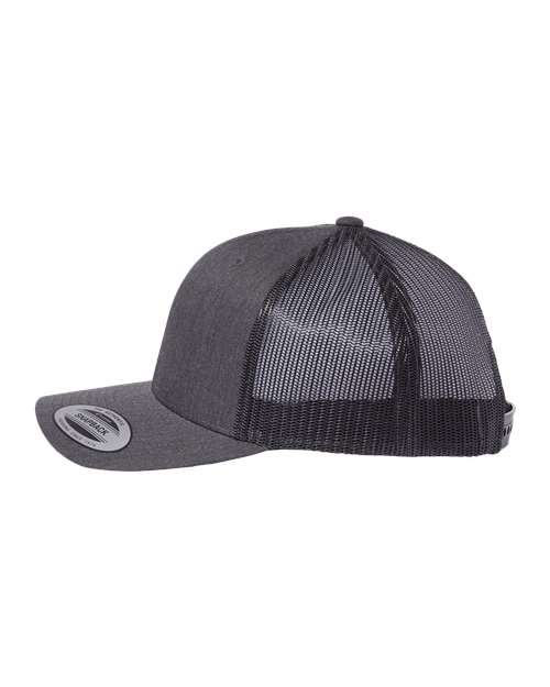 Yupoong 6606 Retro Trucker Cap - Dark Heather Grey - side