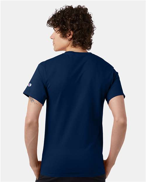 Champion T425 Unisex Classic T-Shirt - Late Night Blue - model back