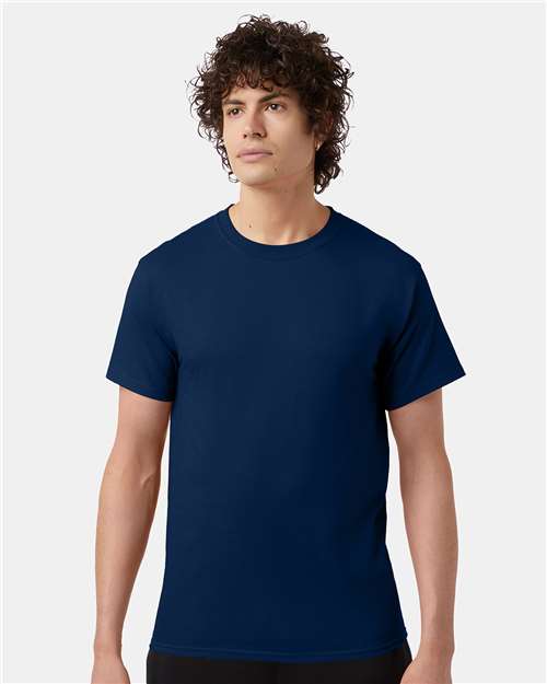 Champion T425 Unisex Classic T-Shirt - Late Night Blue - model front