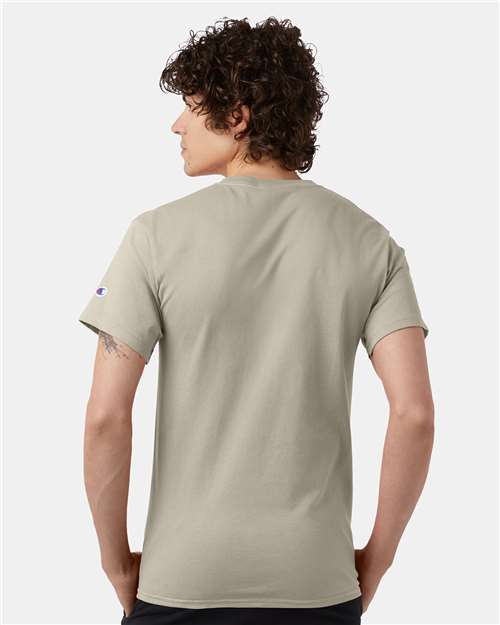 Champion T425 Unisex Classic T-Shirt - Sand - model back