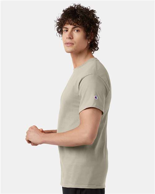 Champion T425 Unisex Classic T-Shirt - Sand - model side