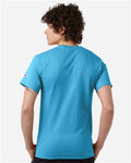 Champion T425 Unisex Classic T-Shirt - Blue Lagoon - model back
