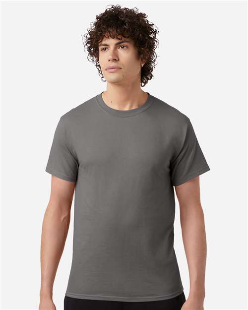 Champion T425 Unisex Classic T-Shirt - Stone Grey - model front