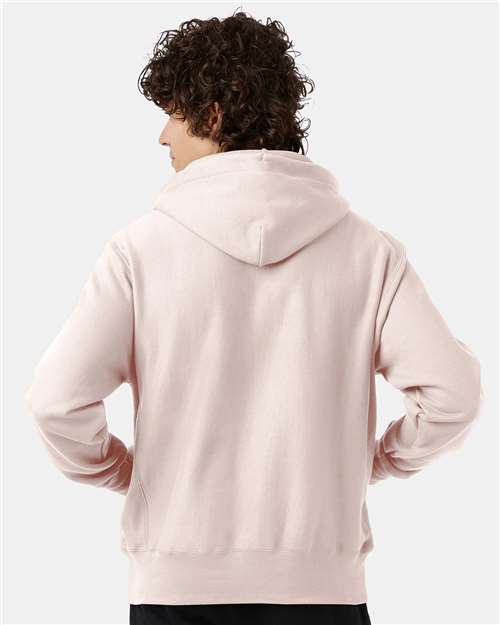 Champion S101 Unisex Reverse Weave Hooded Sweatshirt - Body Blush - model back