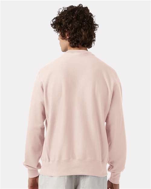 Champion S149 Unisex Reverse Weave Crewneck Sweatshirt - Body Blush - model back